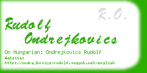 rudolf ondrejkovics business card